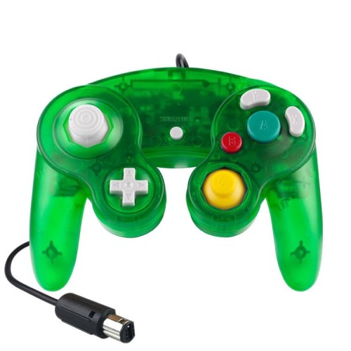 Controller di gioco del regolatore a vibrazione singolo 5 PCS per Nintendo NGC (blu trasparente)