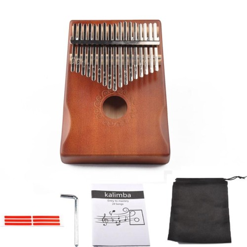 17-tono thumb Piano Kalimba principianti Introduzione Piano dita, Colore: kit marrone