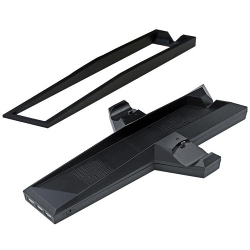 Radiatore console di gioco e base di ricarica doppia maniglia per PS4 / PS4 Slim (nero)