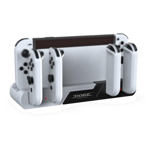 DOBE TNS-0122 4 IN 1 GamePad GamePad Dock per interruttore OLED (rosso nero)