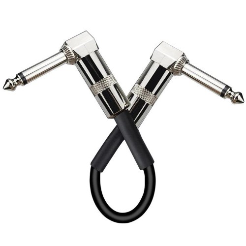 Linea di effetti per chitarra elettrica per strumento audio a blocco singolo, lunghezza del cavo: 30 cm (testa piatta argento)