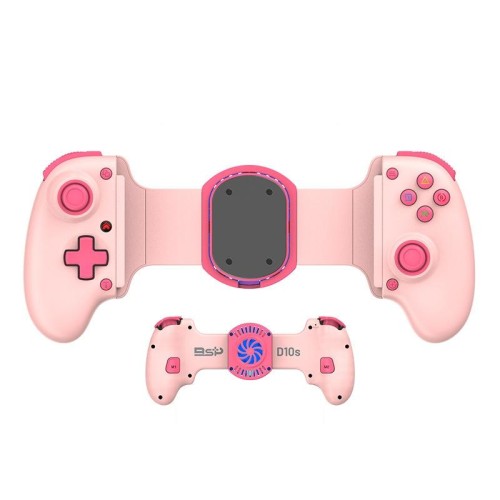 Controller di gioco elasticizzato wireless BSP-D10S con ventola di dissipazione del calore per Switch / Android / IOS / PC / PS3 / PS4 (rosa)