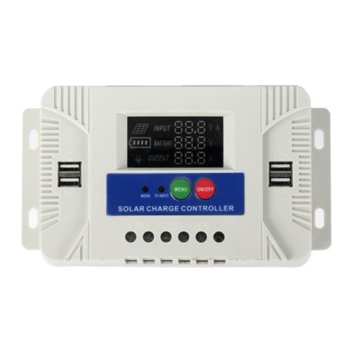 Regolatore solare con display luminoso a colori, 20 A, 12 V, 24 V, senza installazione, regolatore di carica solare fotovoltaico
