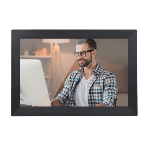 Cornice per foto con display LCD da 13,3 pollici, 1G+32GB, CPU quad-core 3126C, Android 6.0, spina: spina UE (bianco)