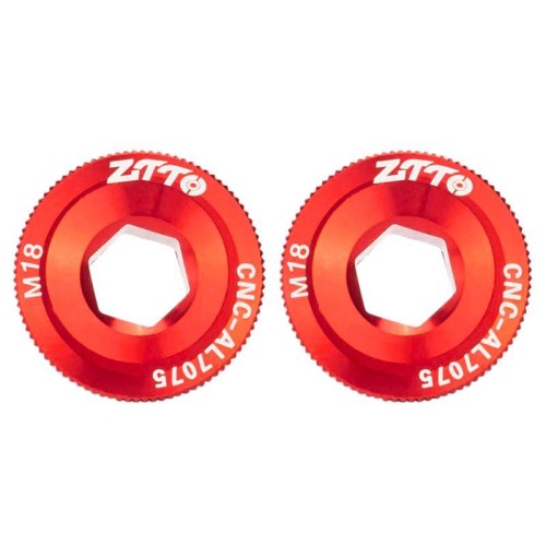 2 pezzi ZTTO Coprimanovella in lega di alluminio per bicicletta Viti per manovella per mountain bike, Stile: M18 Rosso