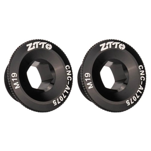 2 pezzi ZTTO Copri-manovella in lega di alluminio per bicicletta Viti per manovella per mountain bike, Stile: M19 Nero