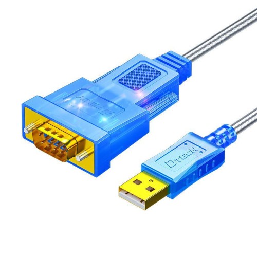 Cavo adattatore seriale DTECH DT-5011 da USB 2.0 a RS232, FT232 e ZT213 a doppio chip con indicatore LED, lunghezza: 2 m