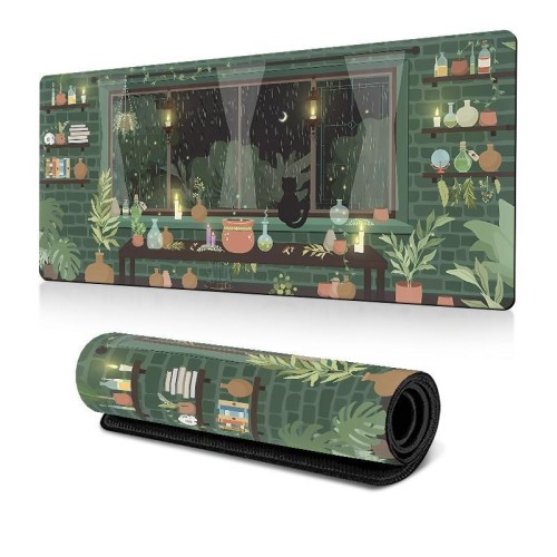 Tappetino per mouse a forma di rana, verde, con base in gomma antiscivolo, per computer portatile, 300x800x2 mm (modello 2)