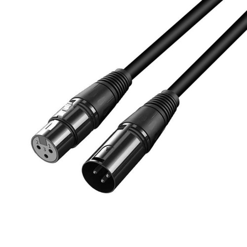 Cavo audio stereo VEGGIEG maschio-femmina per microfono, amplificatore XLR bilanciato, in rame, lunghezza 20 m (nero)