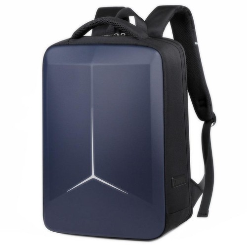 Zaino per laptop rigido da 15,6-16,6 pollici con porte di ricarica USB+Type-C, borsa da viaggio business antifurto unisex, blu