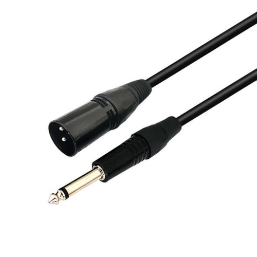 Cavo per altoparlante XLR a 3 pin VEGGIEG, cavo per microfono audio mixer, lunghezza: 0,5 m (da 6,5 ​​mm a XLR maschio)