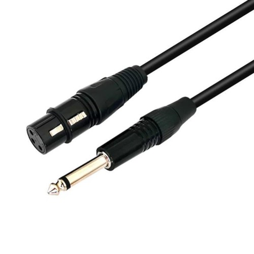 Cavo per altoparlante XLR a 3 pin VEGGIEG, cavo per microfono audio mixer, lunghezza: 2 m (da 6,5 ​​mm a XLR femmina)