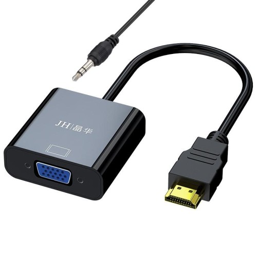JINGHUA Cavo adattatore da HDMI a VGA Convertitore video per laptop, Colore: con audio nero