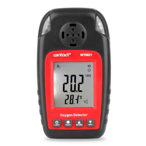 Wintact WT8821 Oxygen Detector Sensore di gas di ossigeno indipendente Attenzione Avviso di allarme avvelenamento ad alta sensibilità