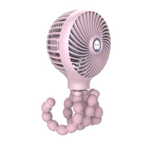 Mini ventilatore portatile ricaricabile USB pieghevole a forma di polpo cartone animato (bianco)
