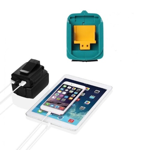 Convertitore di carica adattatore USB per batteria per batteria al litio MAKITA ADP05 18V 14,4V (nero)