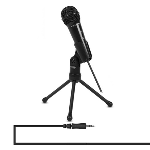 Yanmai SF-910 Microfono professionale per registrazione audio a condensatore con supporto per treppiede, lunghezza cavo: 2,0 m, Compatibile con PC e Mac per Live Broadcast Show, KTV, ecc. (Nero)