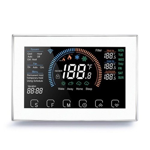 BHP-8000-WIFI-B 3H2C Pompa di calore per casa intelligente Termostato per alloggiamento specchio rotondo con piastra adattatore e WiFi, CA 24 V (nero)
