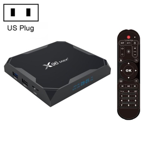 X96 MAX + 4K Smart TV Box, Android 9.0, Amlogic S905x3 Quad-Core Cortex-A55,4 GB + 32 GB, supporto LAN, AV, 2.4G / 5G WiFi, USBX2, TF Scheda, Plug USBX2