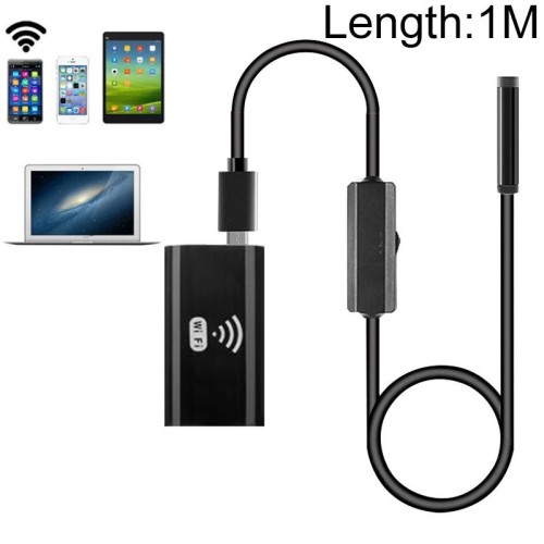 Endoscopio per telefono cellulare F99 HD, endoscopio per tubi impermeabile da 8 mm, versione Wi-Fi, cavo, lunghezza: 1 m (nero)