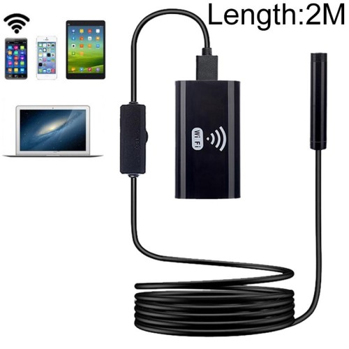 Endoscopio per telefono cellulare F99 HD, endoscopio per tubi impermeabile da 8 mm, versione Wi-Fi, cablaggio, lunghezza: 2 m (nero)
