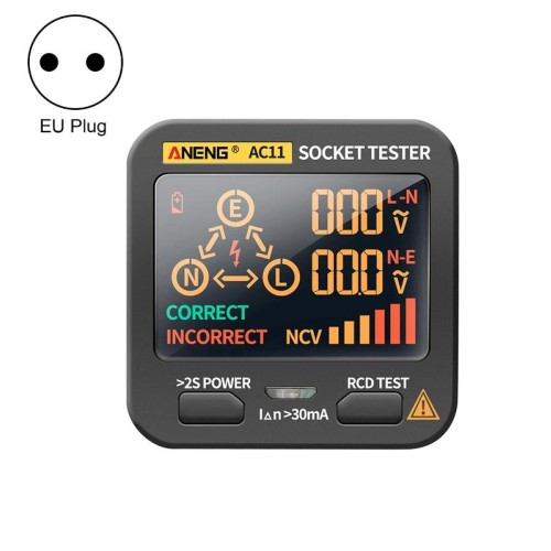 ANENG AC11 Tester per presa display digitale multifunzionale Tester per filo di terra elettrico (spina europea)