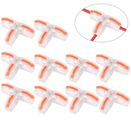 10 PCS T11 Terminale a distribuzione rapida di spelatura senza pressione universale per uso domestico tipo T (terminale di tipo T)