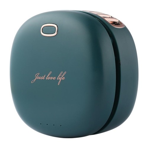 Ventilatore portatile senza foglie Mini ventilatore portatile ricaricabile tramite USB con collo appeso pigro (verde vintage)