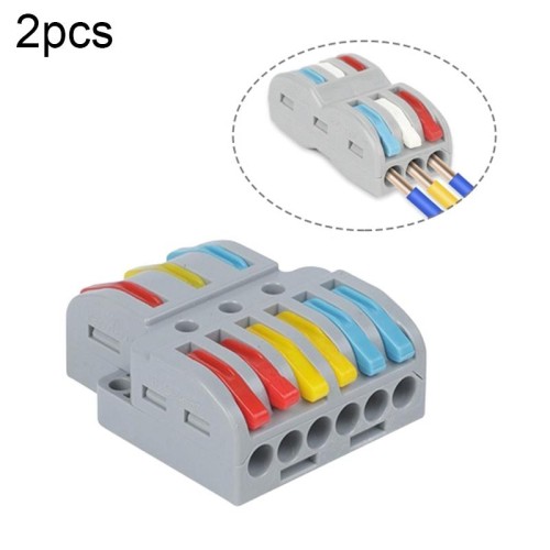 2 pz SPL-63 3 In 6 Out Terminale Colorato Quick Line Terminale di Collegamento Filo di Smontaggio Multifunzione