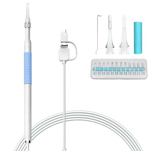 I98 1.3 Million HD Visual Earwax Clean Tool endoscopio periscopio con 6 LED, diametro lente: 5,5 mm (blu)