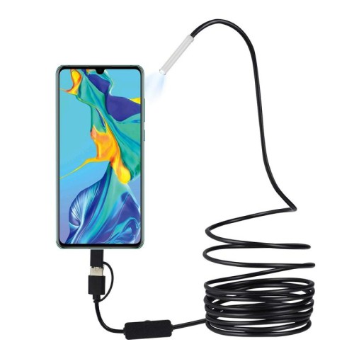 inskam107 3 in 1 telecamera di ispezione per endoscopio digitale impermeabile 3 in 1 HD, lunghezza: 5 m di cavo flessibile (nero)