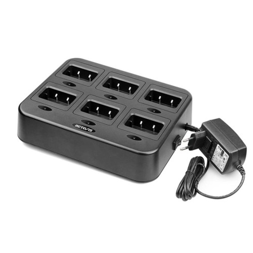 Retevis RTC27 Caricabatterie con talkie a sei vie a sei vie per Retevis RT27, spina UE