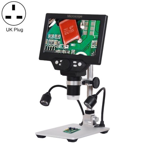 G1200D Schermo LCD 7 pollici LCD 1200X Microscopio digitale digitale elettronico portatile (spina UE senza batteria)