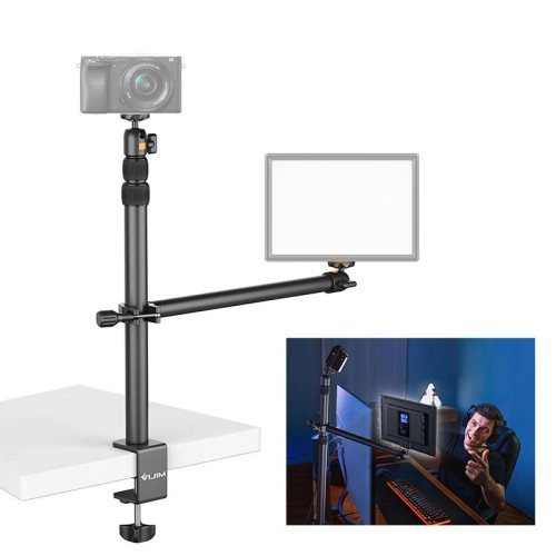 VIJIM LS02 Live Desktop Desktop Desplox Braccio Banco per la fotocamera DSLR della luce dell'anello