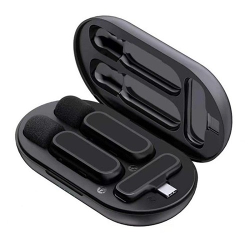 Microfono da bavero wireless portatile K61 con cancellazione del rumore per la registrazione