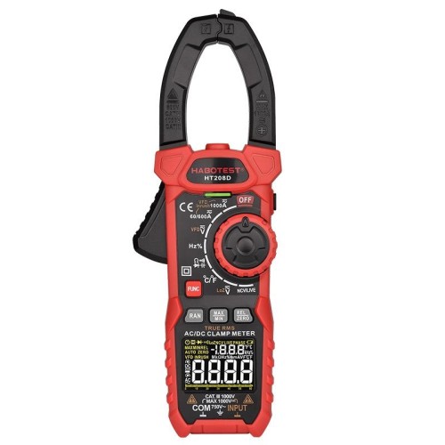 HABOTEST HT208D 1000A Pinza Digitale Multifunzione Misuratore Universale Antiustione