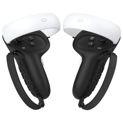 Custodia protettiva in silicone anti-collisione per controller VR per Oculus Quest 2 (nero)