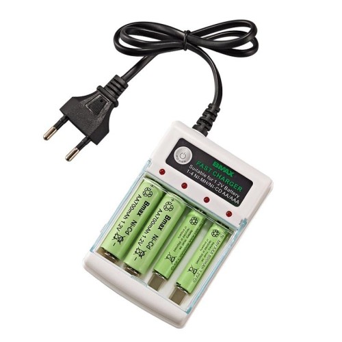 Sedile di ricarica della batteria AA/AAA indipendente a 4 slot BMAX (spina UE)