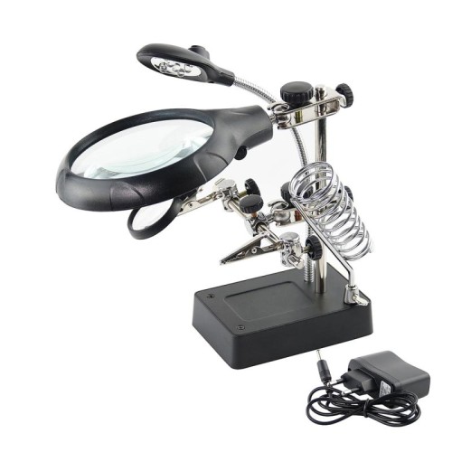 16129-C 2.5X/7.5X/10X Lente d'ingrandimento per staffa ausiliaria per illuminazione a LED (spina UE)