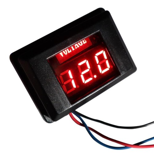 DES-2 Misuratore di tensione della batteria dell'auto DC LED Display digitale 12V Rivelatore del misuratore di tensione per yacht per camper(verde)