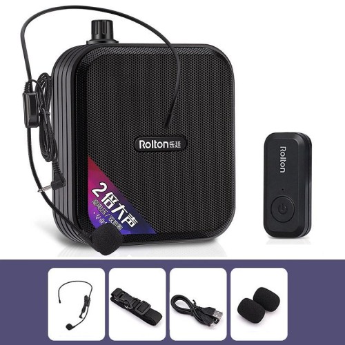 Rolton K600 7.4V Altoparlante audio wireless Bluetooth Megafono Amplificatore vocale con trasmettitore (nero)