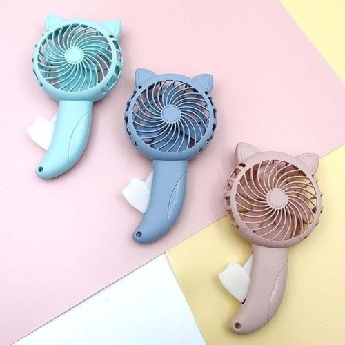 3pcs BY36 Cartoon Cat Ears Ventilatore palmare Premere manualmente senza batteria (consegna casuale a colori)
