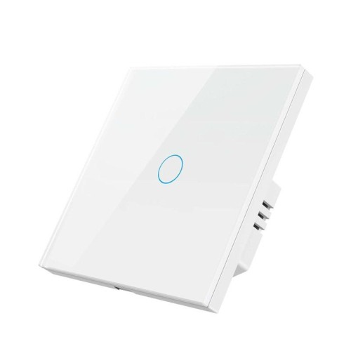 Tuya ZigBee Zero Firewire Touch Wall Remote Control Switch Light Control Voice Switch EU Plug, Stile: 1 Gang (Bianco)