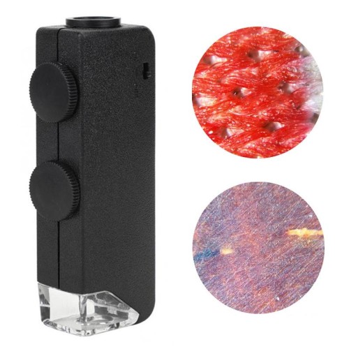 MG10081-1 Microscopio tascabile a luce LED con lente d'ingrandimento regolabile 60-100X
