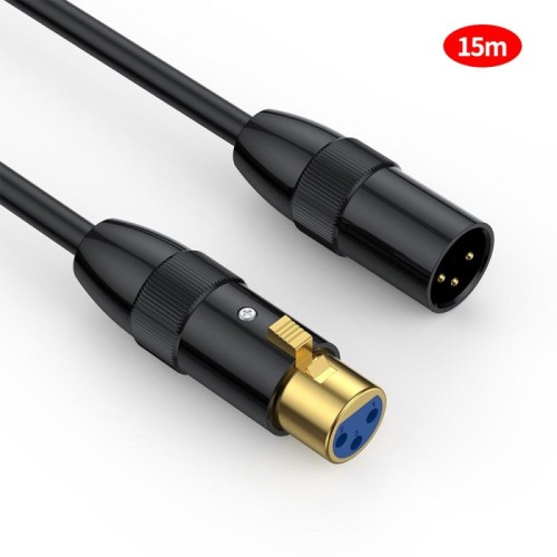 JUNSUNMAY Cavo microfono XLR maschio-femmina Cavo audio a 3 pin Cavo schermato bilanciato, Lunghezza: 15 m