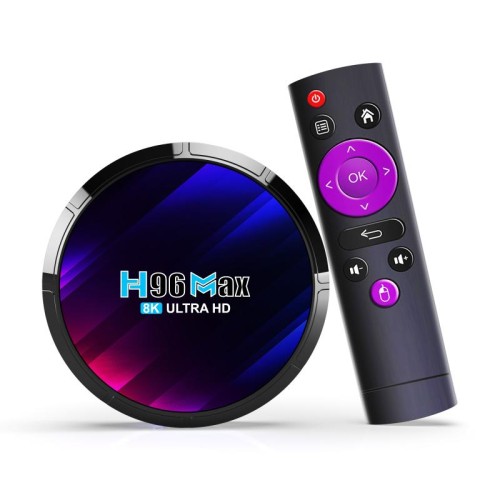 H96 Max 8K Ultra HD Smart TV Box Lettore multimediale Android 13.0 con telecomando, RK3528 Quad-Core, 4 GB + 64 GB (presa europea)
