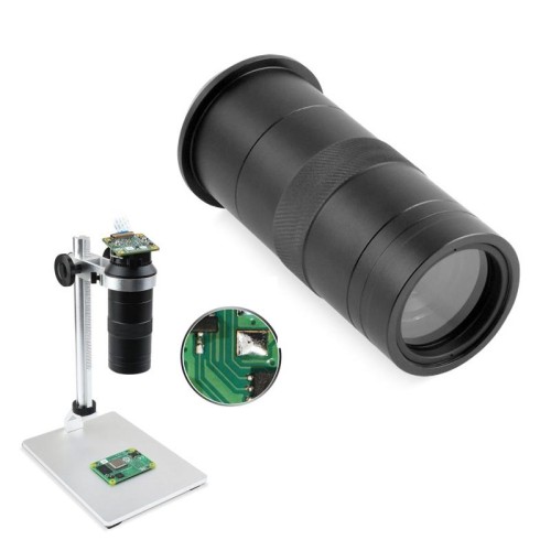 Lente per microscopio industriale Waveshare 100X, attacco C/CS, per fotocamera Raspberry Pi HQ (24229)