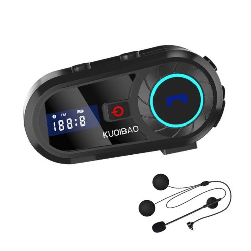 Cuffie KUQIBAO impermeabili compatibili con Bluetooth per casco da moto, con schermo (microfono integrato)