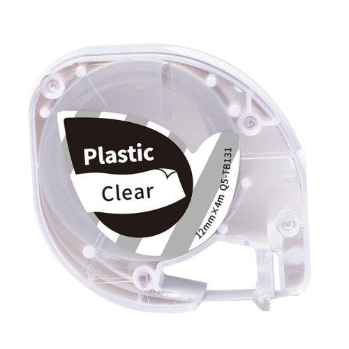 Nastro per etichette per materiali di consumo Phomemo P12 / P12 Pro 12 mm x 4 m, stile: parola nera su carta sintetica trasparente