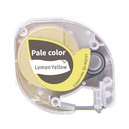 Nastro per etichette per materiali di consumo Phomemo P12 / P12 Pro 12 mm x 4 m, stile: parola grigia su trasferimento termico giallo limone